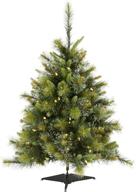 vickerman 3' cashmere pine artificial christmas tree with warm white 🌲 dura-lit led lights - faux christmas tree for festive indoor home decor logo