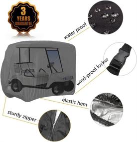 img 2 attached to 🏌️ Lmeison Waterproof Golf Cart Cover for 4 Passengers - 80" L, Fits EZ GO, Club Car and Yamaha - Dustproof, Windproof, Black