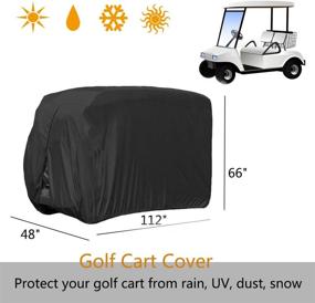 img 3 attached to 🏌️ Lmeison Waterproof Golf Cart Cover for 4 Passengers - 80" L, Fits EZ GO, Club Car and Yamaha - Dustproof, Windproof, Black