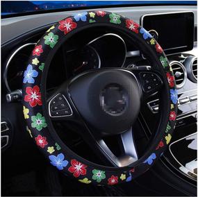 img 4 attached to Steering Wheel Cover Interior Accessories for Steering Wheels & Accessories
