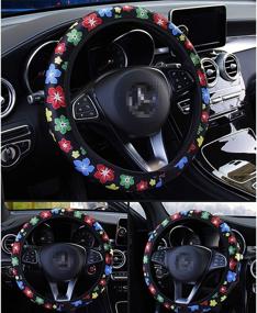img 2 attached to Steering Wheel Cover Interior Accessories for Steering Wheels & Accessories