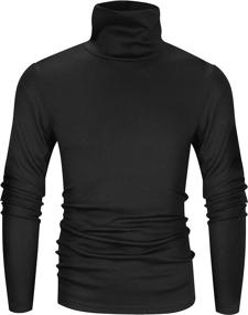 img 4 attached to Derminpro Men's Slim Fit Soft Turtleneck Long Sleeve Lightweight T-Shirt