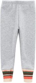 img 4 attached to CuteOn Girls Fleece Lined Sweatpants - Winter Warm and Thick Casual Leggings with Elastic Waist Jogger Pants for Toddlers