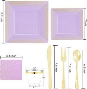 img 3 attached to KIRE 25Guests Disposable Silverware Napkin Lavender