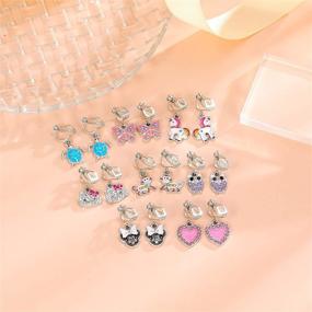 img 3 attached to 👑 Adorable Bevan 12/20 Pairs Resin/Acrylic Clip on Earrings for Little Princesses