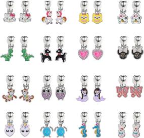 img 4 attached to 👑 Adorable Bevan 12/20 Pairs Resin/Acrylic Clip on Earrings for Little Princesses