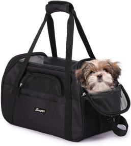 img 4 attached to 🐾 JESPET Soft-Sided Kennel Pet Carrier for Small Dogs, Cats, and Puppies - Airline Approved Cat Carriers and Dog Carrier Collapsible for Travel - Handbag, Car Seat Included