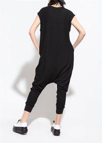 img 3 attached to ellazhu Women's Sleek Black Harem Pants Rompers, Sleeveless Jumpsuits GY867