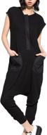 ellazhu women's sleek black harem pants rompers, sleeveless jumpsuits gy867 logo