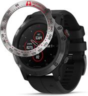 🔒 baihui titanium metal bezel ring for garmin fenix 5x plus - anti-scratch & collision protection логотип