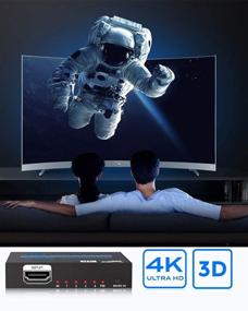 img 1 attached to 🔌 Купман HDMI сплиттер 1x4: 4K питаемый аудио-видео-дистрибьютор для Xbox, PS5, Roku и HDTV - дублирование/зеркальный экран с поддержкой 3D