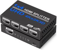 🔌 koopman hdmi splitter 1x4: 4k powered audio video distributor for xbox, ps5, roku, and hdtv – duplicate/mirror screen with 3d support logo