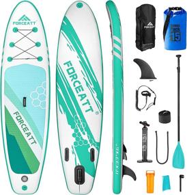 img 4 attached to 🏄 Forceatt Inflatable Paddle Boards for Adults: 10'2" and 11' SUP Boards for All Skill Levels - Includes Beginner-Friendly Features, 64"-85" Paddle, 15L Waterproof Bag, and Detailed User Manual