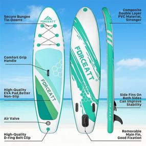 img 2 attached to 🏄 Forceatt Inflatable Paddle Boards for Adults: 10'2" and 11' SUP Boards for All Skill Levels - Includes Beginner-Friendly Features, 64"-85" Paddle, 15L Waterproof Bag, and Detailed User Manual