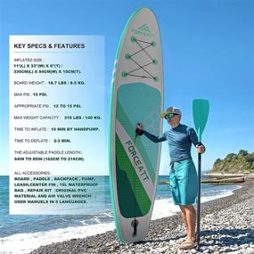 img 3 attached to 🏄 Forceatt Inflatable Paddle Boards for Adults: 10'2" and 11' SUP Boards for All Skill Levels - Includes Beginner-Friendly Features, 64"-85" Paddle, 15L Waterproof Bag, and Detailed User Manual