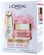 🎁 набор подарочный уход за кожей l'oreal paris: увлажняющий крем для лица age perfect rosy tone & крем для глаз eye renewal, 1 комплект логотип