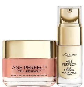 img 3 attached to 🎁 Набор подарочный уход за кожей L'Oreal Paris: Увлажняющий крем для лица Age Perfect Rosy Tone & Крем для глаз Eye Renewal, 1 комплект