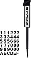 🏡 solar powered led address sign for outdoors - waterproof house numbers plaque for modern yard, street, and garden with stake - 35 inches height - warm white/cool white lighting logo