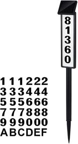 img 4 attached to 🏡 Solar Powered LED Address Sign for Outdoors - Waterproof House Numbers Plaque for Modern Yard, Street, and Garden with Stake - 35 Inches Height - Warm White/Cool White Lighting