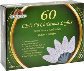 img 3 attached to 🎄 Energy Efficient Cool White LED Christmas Lights - 60 Faceted String Lights Set C6 Green Wire for Indoor and Outdoor Decor, Patio, and Christmas Tree - UL Listed by Holiday Essence