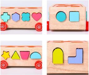 img 1 attached to Wooden Shape Sorter Toys for Toddlers 1-3 Years Old - Montessori Learning Set for Early Development - Fine Motor Skills, Hand-Eye Coordination - Perfect Gift for Preschool Boys & Girls