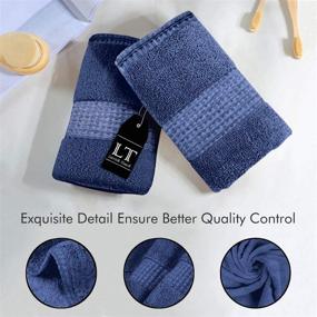 img 1 attached to Luxury 100% Cotton Denim Towel Set: Lavish Touch Melrose Collection | 600 GSM | 10 Pc Set - 4 Bath, 6 Hand Towels