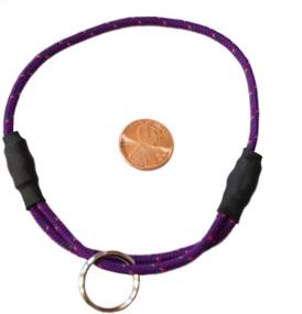 img 3 attached to 🐶 XS/Toy Size National Leash Thin Mountain Rope Dog ID Collar - Plum Punch - Snickers Collar - 6"-12" - Boosted for SEO