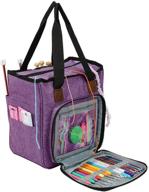 🧶 gotor knitting bag: yarn storage tote for conveniently carrying cotton yarns, knitting needles, crochet hooks, and accessories in purple logo