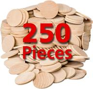 250 pieces of 1.5 inch round unfinished natural wood circles for arts and crafts by dragon drew logo