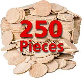 img 4 attached to 250 Pieces of 1.5 Inch Round Unfinished Natural Wood Circles for Arts and Crafts by Dragon Drew