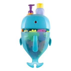 img 3 attached to Boon WHALE POD Mini Scoop: Efficient Toddler Bath Toy Storage & Drain Organizer, Blue