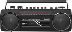 img 4 attached to 📻 Riptunes Cassette Boombox: Retro Bluetooth, Cassette Player, Recorder & Radio with USB, SD & Aux in - Black