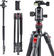 📷 jeifn q558 67.3-inch lightweight camera tripod for sony nikon canon w/ 1/4" quick release plate, 360° ball head, phone clip - heavy duty tripod for video, photography, vlog, travel, spotting scope logo