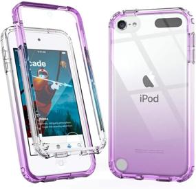 img 4 attached to Premium Cyberowl iPod Touch 7/6 Case for Girls Women Kids - Clear TPU Cover with Screen Protector - Heavy Duty & Shock Resistant - Purple