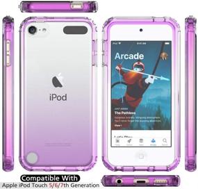 img 3 attached to Premium Cyberowl iPod Touch 7/6 Case for Girls Women Kids - Clear TPU Cover with Screen Protector - Heavy Duty & Shock Resistant - Purple