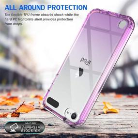 img 2 attached to Premium Cyberowl iPod Touch 7/6 Case for Girls Women Kids - Clear TPU Cover with Screen Protector - Heavy Duty & Shock Resistant - Purple