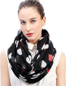 img 4 attached to Lina &amp; Lily Adorable Hedgehog Print Infinity Loop Women's Scarf Lightweight