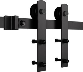 img 2 attached to 🚪 TE DEUM 6FT Sliding Barn Door Hardware Kit - Heavy-Duty, Sturdy, Smooth, and Quiet - Easy Installation - Fits 36in Wide Door Panel (I Shape Hanger) - Improved SEO