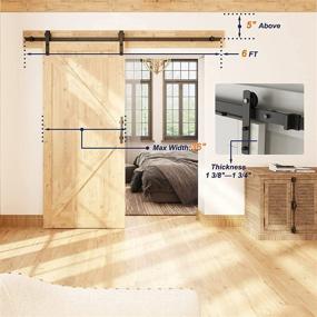 img 3 attached to 🚪 TE DEUM 6FT Sliding Barn Door Hardware Kit - Heavy-Duty, Sturdy, Smooth, and Quiet - Easy Installation - Fits 36in Wide Door Panel (I Shape Hanger) - Improved SEO