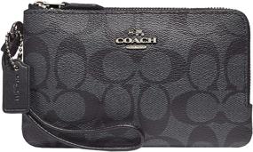 img 1 attached to Coach Signature Double Corner Wristlet Women's Handbags & Wallets for Wristlets