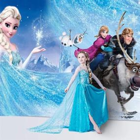 img 3 attached to 🏰 Nidezon Elsa Backdrop - Stunning Frozen-themed Wall Decor for Unforgettable Birthday Parties - 5ft x 3ft Ice and Snow Photography Banner with Ice Castle Background