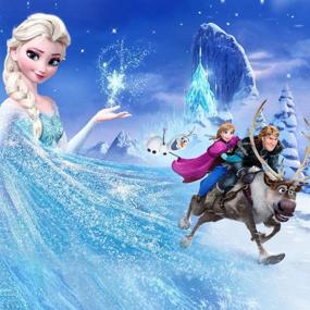 img 4 attached to 🏰 Nidezon Elsa Backdrop - Stunning Frozen-themed Wall Decor for Unforgettable Birthday Parties - 5ft x 3ft Ice and Snow Photography Banner with Ice Castle Background