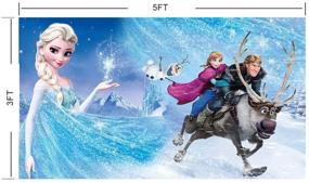 img 2 attached to 🏰 Nidezon Elsa Backdrop - Stunning Frozen-themed Wall Decor for Unforgettable Birthday Parties - 5ft x 3ft Ice and Snow Photography Banner with Ice Castle Background