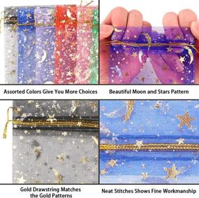img 2 attached to 🌙 120 Pcs Mixed Color Moon Stars Organza Bags, Jewelry Gift Bags Pouches - 3.5 x 4.7 Inch Size for Wedding Party, Valentine's Day