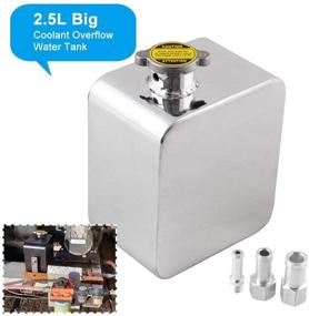 img 4 attached to 💧 RYANSTAR Universal 2.5L Water Coolant Expansion Overflow Tank Reservoir Kit - Aluminium Alloy Silver Finish