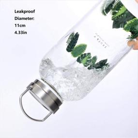 img 1 attached to LeakProof Glass Water Bottle 64 oz | Neoprene Sleeve | Wide Mouth | Portable | Reusable | Eco-Friendly