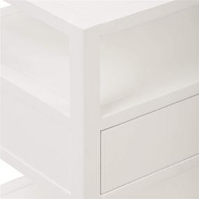 img 1 attached to 🛏️ Finch Lockwood Modern 2-Tier Wood Campaign Side Table in White - Stylish Storage for Living Room Accent or Bedside Nightstand