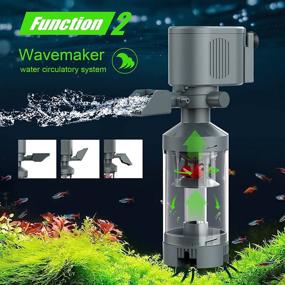 img 2 attached to Enhance Your Aquarium with AQQA Aquarium Multifunction Internal Filter: 5-in-1 Powerhead for Optimal Fish Waste Cleaning, Efficient Water Circulation, Wavemaking, Water Changing, and Oxygenation (8W 210GPH) - With 3 Suction Cups