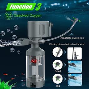 img 1 attached to Enhance Your Aquarium with AQQA Aquarium Multifunction Internal Filter: 5-in-1 Powerhead for Optimal Fish Waste Cleaning, Efficient Water Circulation, Wavemaking, Water Changing, and Oxygenation (8W 210GPH) - With 3 Suction Cups