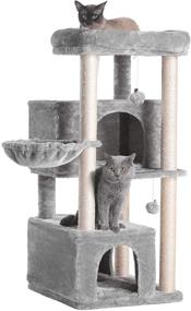 img 3 attached to Hey-brother Cat Tree: Multi-Level Condo with Sisal Scratching Posts, Plush Condos, and Big Perches